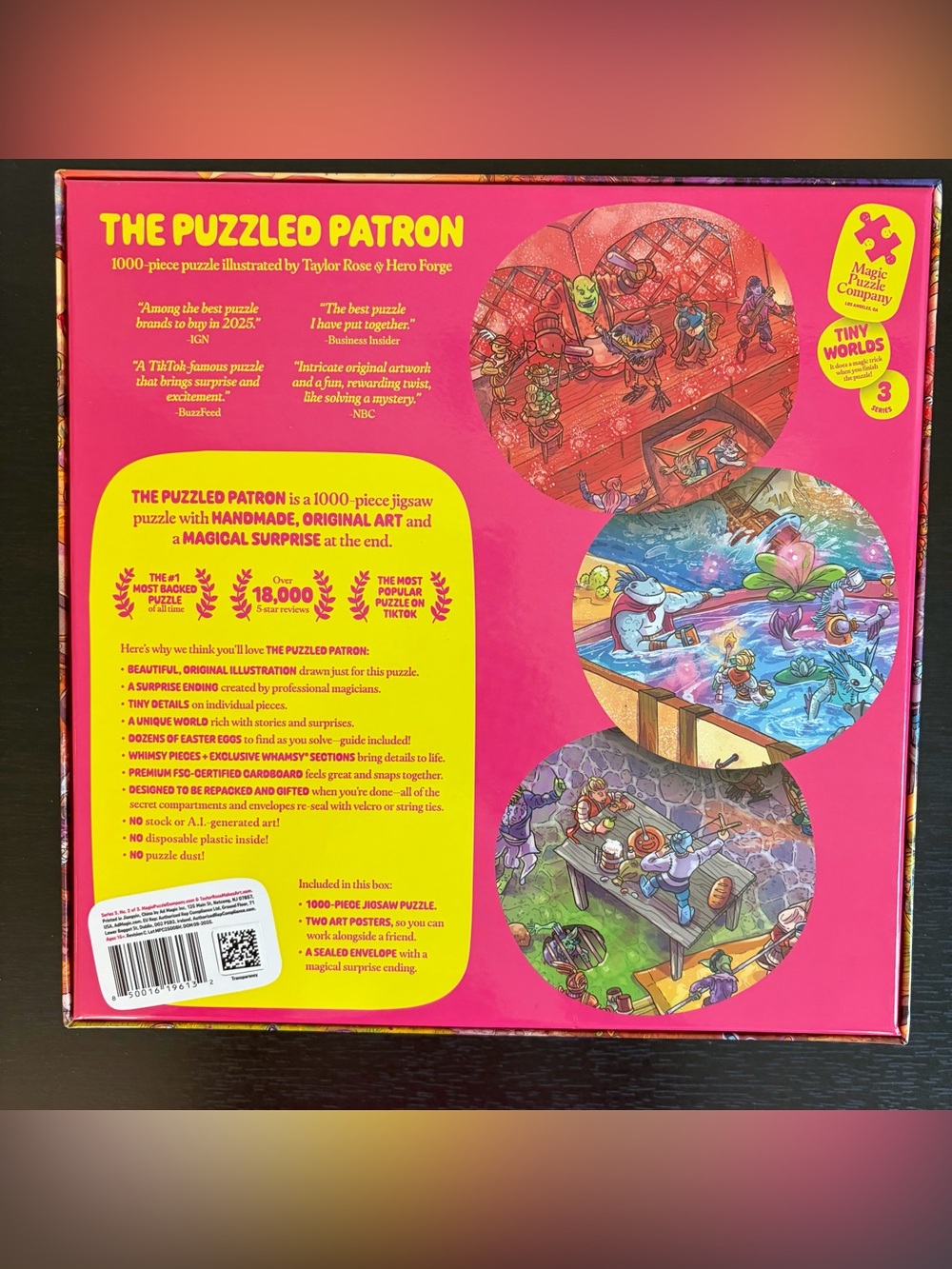 Magic Puzzle Company THE PUZZLED PATRON 1000 Piece Puzzle - Picture 2 of 3